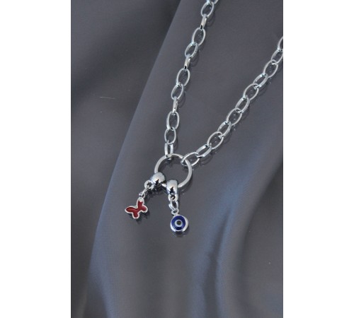 Yeni Sezon Kırmızı Kelebekli Kolye - TJ-BKO5278