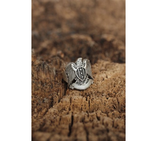 Ayarlanabilir Selçuklu Kartalı Arma Erkek Yüzük - TJ-EY344
