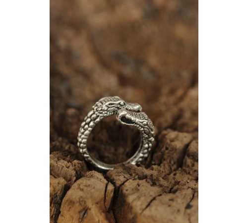 Ayarlanabilir Yılan Başı Tasarımlı Erkek Yüzük - TJ-EY354