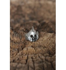 Ayarlanabilir Miğferli Kuru Kafa Tasarımlı Erkek Yüzük - TJ-EY386