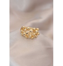 Ayarlamalı Gold Renk Metal Bombeli Boluncuk Model Yüzük - TJ-BYK2060