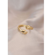Ayarlamalı Altın Renk Metal Sarılan Eller Model Yüzük - TJ-BYK2062