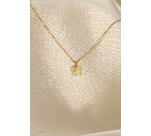 Zirkon Taşlı Sarı Renk Minimal Kolye - TJ-BKO5956