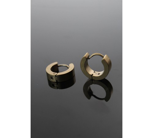 316L Çelik Gold Renk Halka Model Çift Küpe - TJ-EKP252