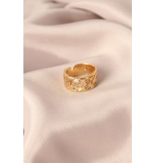 Gold Renk Metal Taşlı Model Ayarlanabilir Kadın Yüzük - TJ-BYK2148