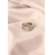 Gümüş Renk Metal Taşlı Model Ayarlanabilir Kadın Yüzük - TJ-BYK2152