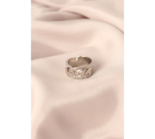 Gümüş Renk Metal Taşlı Model Ayarlanabilir Kadın Yüzük - TJ-BYK2152