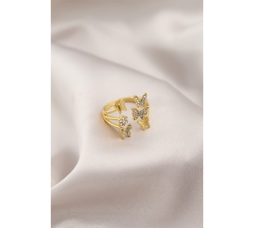 Gold Renk Metal Model Kadın Yüzük - TJ-BYK2191