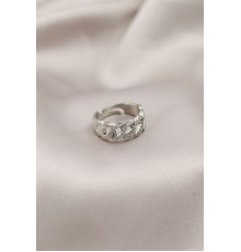 Gümüş Renk Metal Zincir Model Taşlı Kadın Yüzük - TJ-BYK2200