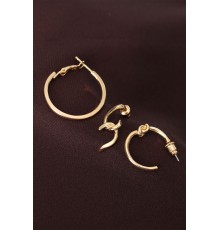 Düğüm Model Altın Renk Metal Çoklu Küpe - TJ-BKP6189