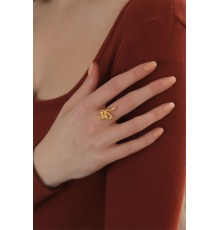 Ayarlanabilir Altın Renk Yılan Yüzük - TJ-BYK2255