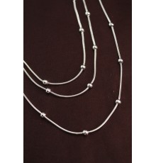 316L Çelik Gümüş Renk Minimal Topçuk Model Çoklu Kolye - TJ-BKO6332