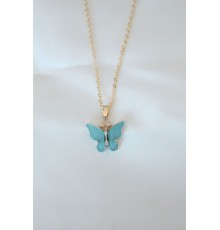 Gold Kaplama Turkuaz Renk Sedefli Kolye - TJ-BKO6437