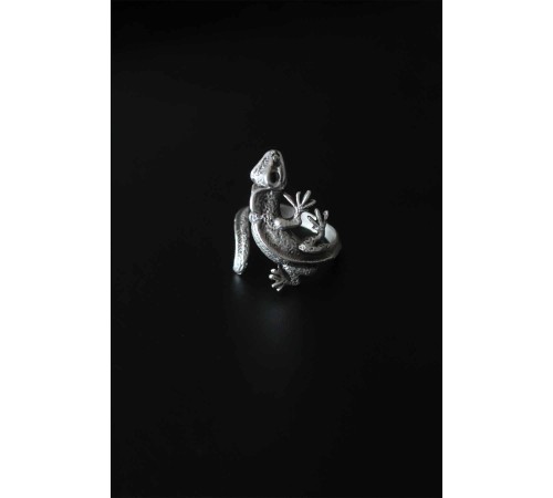 Kertenkele Figür Antik Gümüş Renk Ayarlanabilir Erkek Yüzük - TJ-EY528