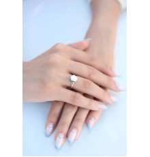 Yuvarlak Plaka Gümüş Renk Kadın Yüzük - TJ-BYK2346