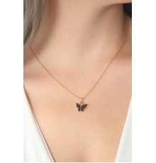 Gold Siyah Renk Figür Kadın Kolye - TJ-BKO6812