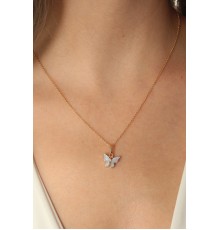 Gold Mavi Renk Figür Kadın Kolye - TJ-BKO6816