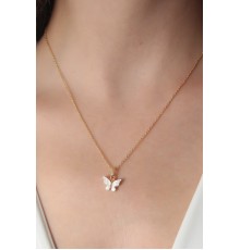 Gold Beyaz Renk Figür Kadın Kolye - TJ-BKO6818