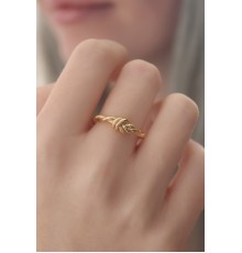 Gold Renk Halat Düğüm Model Kadın Yüzük - TJ-BYK2416