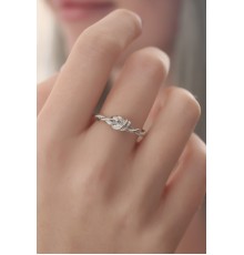 Gümüş Renk Halat Düğüm Model Kadın Yüzük - TJ-BYK2417