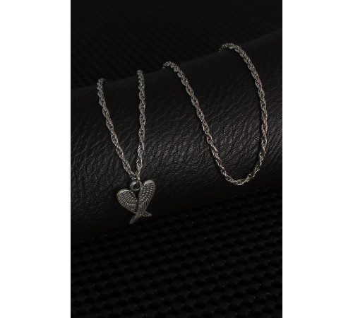 Gümüş Renk Kanat Figür Erkek Kolye - TJ-ERK1242