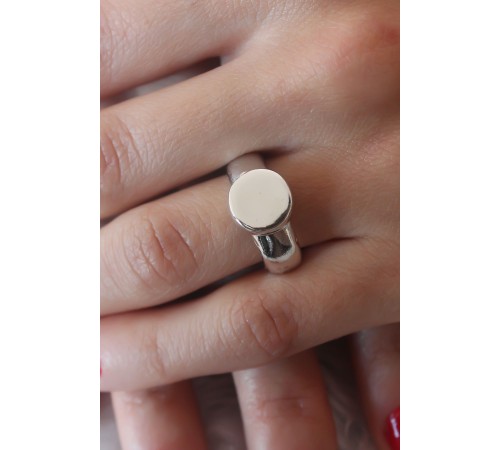 Gümüş Renk Daire Model Kadın Yüzük - TJ-BYK2501