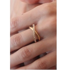 Gold Renk Zirkon Taşlı Kadın Yüzük - TJ-BYK2507