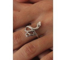 Gümüş Renk Yılan Model Kadın Yüzük - TJ-BYK2527