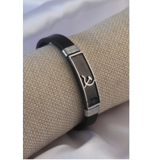 Siyah Metal Çekiç Orak Model Siyah Deri Erkek Bileklik - TJ-EB3574