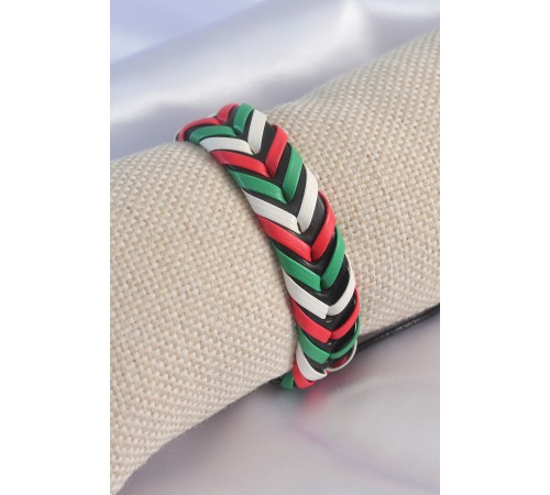 Karışık Renk İpli Deri Erkek Bileklik - TJ-EB3583