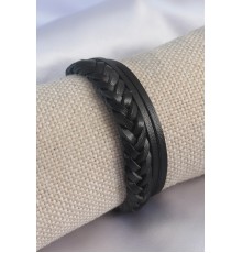 Siyah Burgu Model Deri Erkek Bileklik - TJ-EB3588
