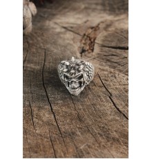 Antik Gümüş Renk Kuru Kafa Model Ayarlanabilir Erkek Bileklik - TJ-EY593