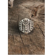 Antik Gümüş Renk IYI İşleme Ayarlanabilir Erkek Yüzük - TJ-EY602