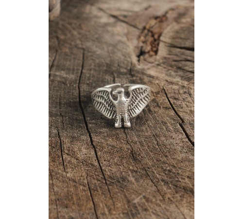 Antik Gümüş Renk Horus Model Ayarlanabilir Erkek Yüzük - TJ-EY610