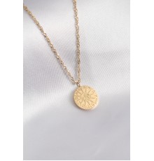 316L Çelik Gold Renk Burçlar İşleme Kadın Kolye - TJ-BKO7016