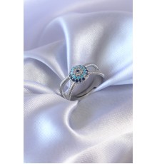 Gümüş Renk Nazar Boncuk Model Kadın Yüzük - TJ-BYK2567