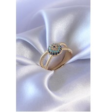 Gold Renk Nazar Boncuk Model Kadın Yüzük - TJ-BYK2568