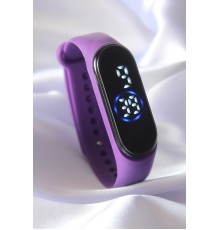 Mor Renk Silikon Dijital Dokunmatik Led Saat - TJ-BS3453