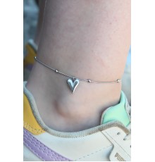 316L Çelik Gümüş Renk Kalp Figür Kadın Halhal - TJ-HH1492