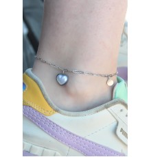 316L Çelik Gümüş Renk Kalp Model Kadın Halhal - TJ-HH1498