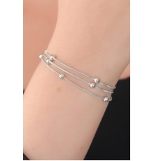 316L Çelik Gümüş Renk Minimal Top Figür Kadın Bileklik - TJ-BB5142