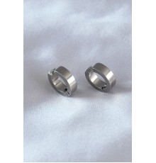 316L Çelik Gümüş Renk Sıkıştırmalı Erkek Küpe - TJ-EKP277