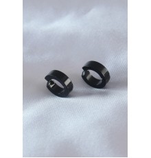 Çelik Siyah Renk Sıkıştırmalı Erkek Küpe - TJ-EKP279