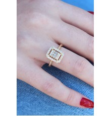 Gold Renk Baget Zirkon Taşlı Kadın Yüzük - TJ-BYK2601