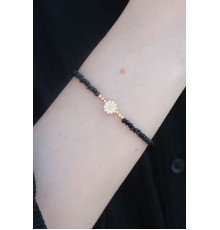 Siyah Boncuk Model Papatya Figür Kadın Bileklik - TJ-BB5269