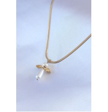 316L Çelik Gold Renk İtalyan Zincir Model Piyon Figür Kadın Kolye - TJ-BKO7427