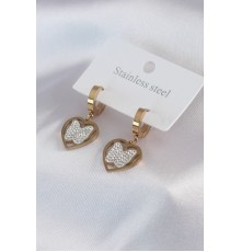 316L Çelik Gold Renk Model Zirkon Taş Detay Kadın Küpe - TJ-BKP7482