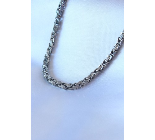 316L Çelik Gümüş Renk Kral Zincir Model Erkek Kolye - TJ-ERK1322