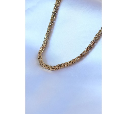 316L Çelik Gold Renk Kral Zincir Model Erkek Kolye - TJ-ERK1323
