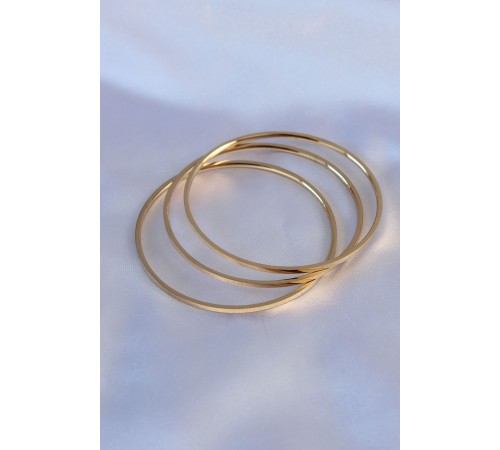 316L Çelik Gold Renk Ajda Model Kadın 60 mm Bilezik - TJ-BB5360